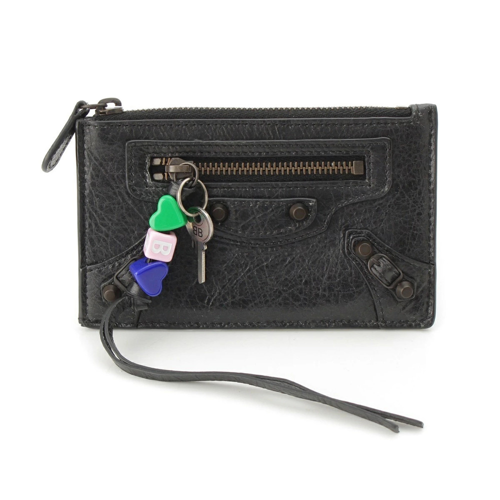Balenciaga LE CITY LONG Leather coin case Wallet Black